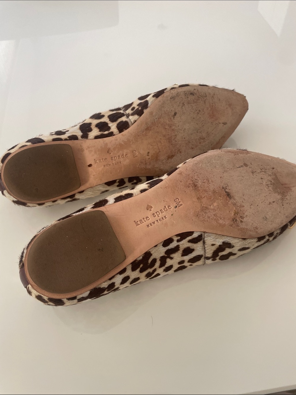 kate spade Leopard Print Pointed Toe Flats with Brown Bow Accents - Picture 4 of 7